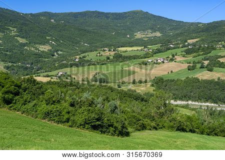 Springtime Landscape Along The Road From Bettola To Prato Barbieri, Piacenza, Emilia-romagna, Italy