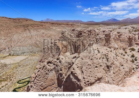 View Down A Canyon To The Green Anakonda Snake River In Bolivia