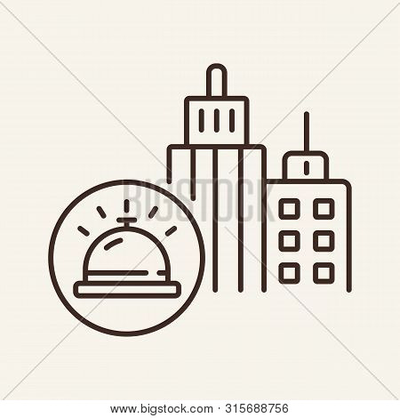 City Services Line Icon. Building, Hotel, Bell. Infrastructure Concept. Can Be Used For Topics Like 