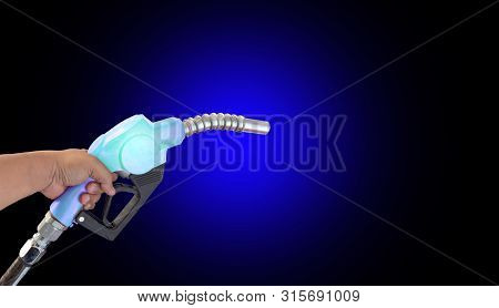 Fuel Nozzle Hand Holding Oil Extracted From The White Background, Clipingpart