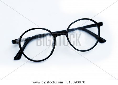 Black Eye Glasses Isolated On White Background