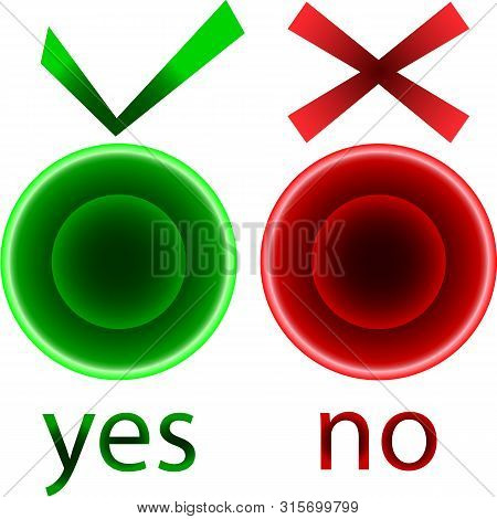 Check Box List Icons Set, Green And Red Isolated On White Background, Vector Illustration.