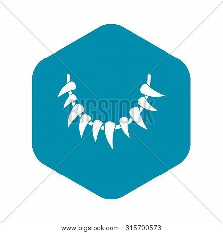 Tooth Necklace Icon. Simple Illustration Of Tooth Necklace Vector Icon For Web