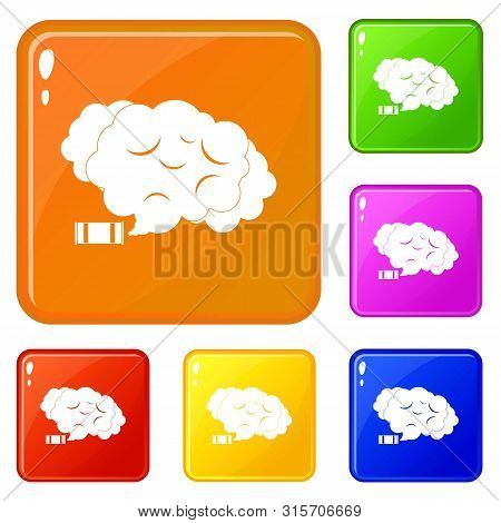 Tear Gas Icons Set Collection Vector 6 Color Isolated On White Background