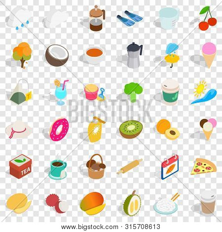 Infusion Icons Set. Isometric Style Of 36 Infusion Vector Icons For Web For Any Design