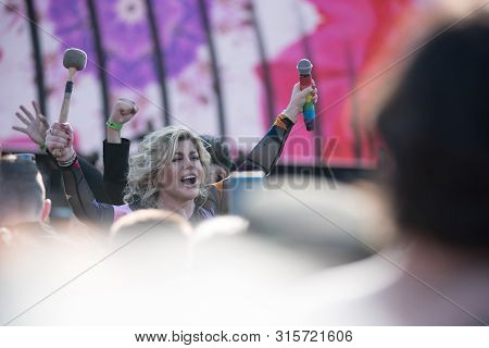 Woman Vocalist Singing Live