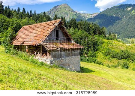 Lungern Old Medieval Village In The Swiss Alps.