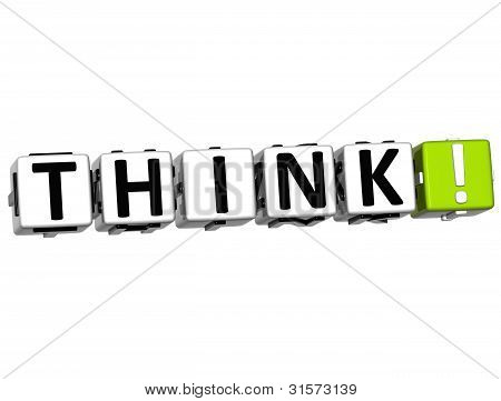 3D denken Blocktext auf weiÃŸ