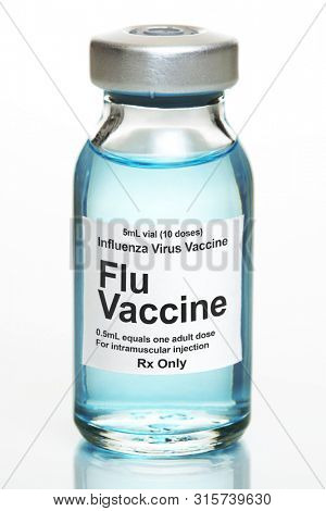 Small drug vial with influenza vaccine
