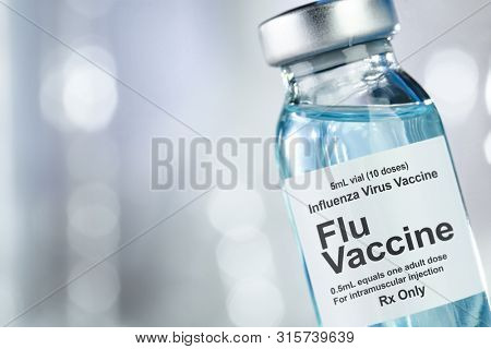 Small drug vial with influenza vaccine