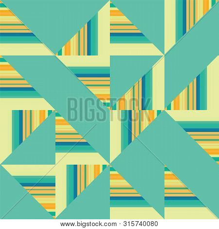 Vector Abstract Truchet Geometric Seamless Pattern Repeat