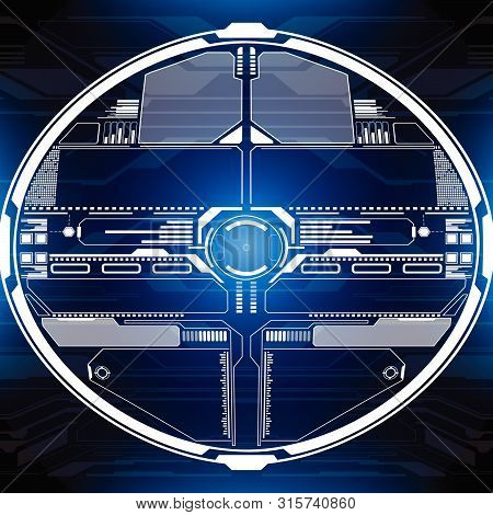 Hud Futuristic Hi Technology Communication Interface Panel Vector Background. Virtual Reality Abstra
