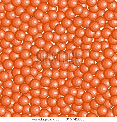 Abstract Red Caviar Seamless Pattern. Roe Endless Texture Background. Vector Illustration