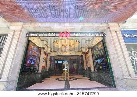 Madrid Spain - May 27, 2019: Edp Gran Via Theatre Madrid Spain