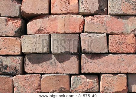 Fondo de pared de ladrillos apilados