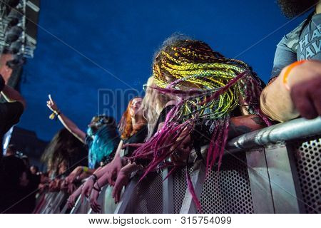 Headbanging Crowd At Rock Concert