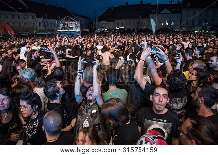 Headbanging Crowd At Rock Concert