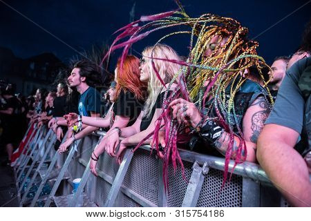 Headbanging Crowd At Rock Concert
