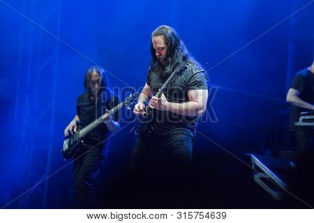 Sibiu, Romania - July 26, 2019: John Petrucci And John Myung Guitar Players, Legend Of The Progressi