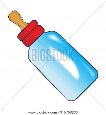A Babies Milk Bottle Feeder Isolated On A White Background