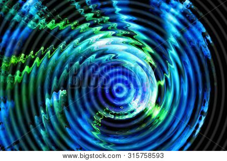 Blue and green, resonate, vibrate swirl, ripple abstract