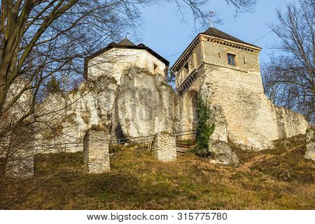 Ojcow, Poland- 03 January 2014: View Of The Ruins Of The Ojcow Castle, Part Of A System Of Castles K