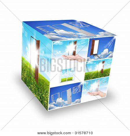 Куб. Окна и двери