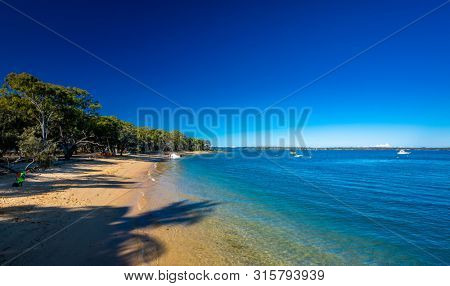 Sunny day on Coochiemudlo Island beach, Brisbane, Queensland, Australia