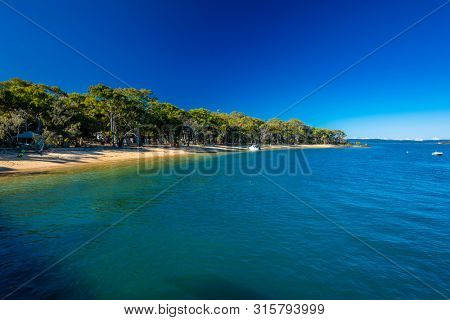 Sunny day on Coochiemudlo Island beach, Brisbane, Queensland, Australia
