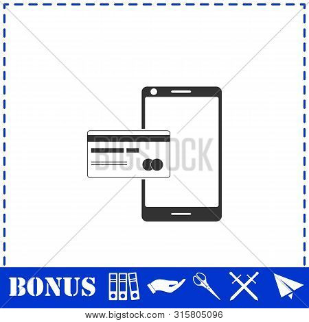 Mobile Payment Icon Flat. Simple Vector Symbol And Bonus Icon