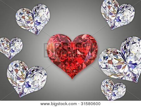 Corações de diamante