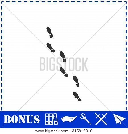 Bootprints Icon Flat. Simple Vector Symbol And Bonus Icon