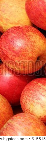 Red Apple Fruits. Pile Of Beautiful Apple Fruits