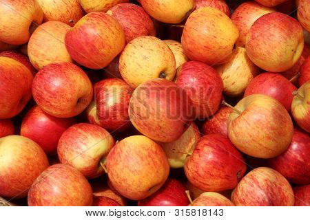 Pile Of Red Apple. Beautiful Red Apple Fruit