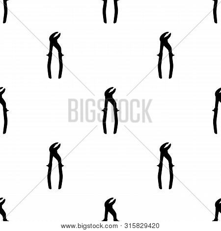 Seamless Pattern With Water Cimping Pliers Icons. Repair Symbols. Illustration For Design, Web, Wrap