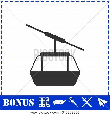 Ropeway Cabines Icon Flat. Simple Vector Symbol And Bonus Icon