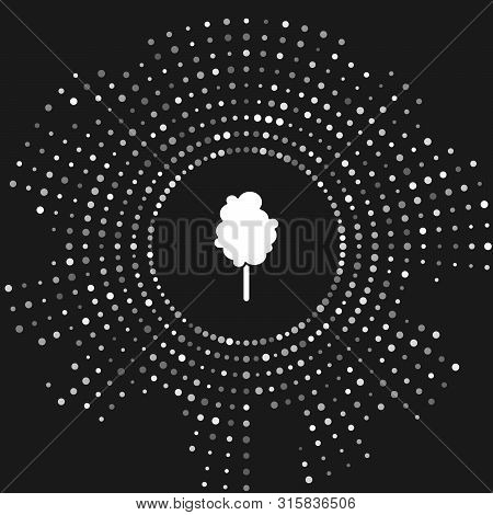 White Cotton Candy Icon Isolated On Grey Background. Abstract Circle Random Dots. Vector Illustratio