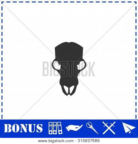 Cow Skull Icon Flat. Simple Vector Symbol And Bonus Icon