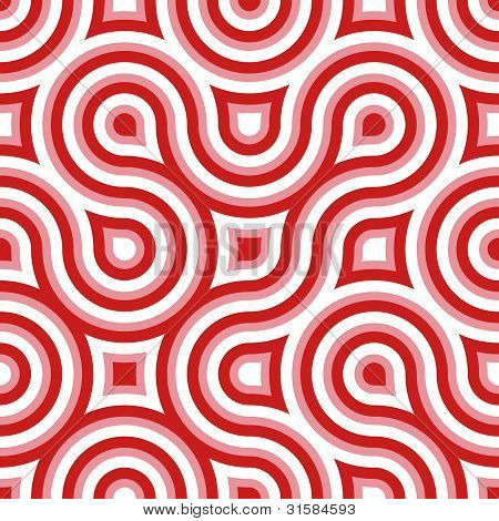 Padrão sem emenda de funky Wild círculo rosa vermelho branco