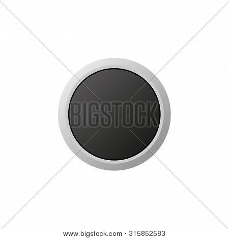 Plain Isolated Black Button On White Background Vector