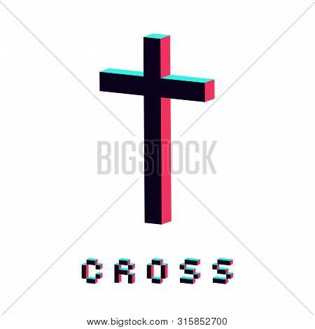 Modern Cross Icon Made In 3d Isolated Vector