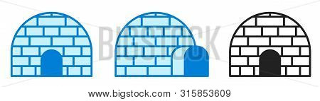 Vector Illustration. Ice House Igloo. Icon Set. Vector Simple Design. Igloo Sign Or Symbol In Flat S