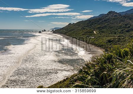 A View From The Great Coast Road Of One Of The Many Stunning Beaches On The West Coast Of The South 