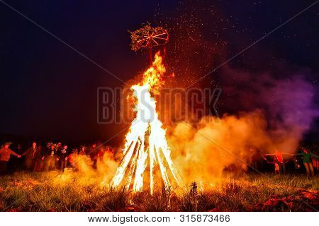 Bolshaya Rechka, Russia - June 24 2017: Celebrating Of Belorussian Holiday Ivan Kupala Near The Rive