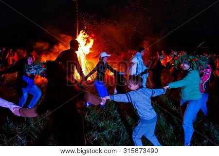 Bolshaya Rechka, Russia - June 24 2017: Celebrating Of Belorussian Holiday Ivan Kupala Near The Rive