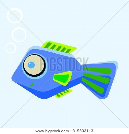 Fish Icon. Marine Life. Vector Illustration. Sea, Sign, Aquarium