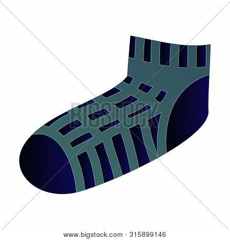 Cute Fashion Dark Blue Color Sock With Green Lines