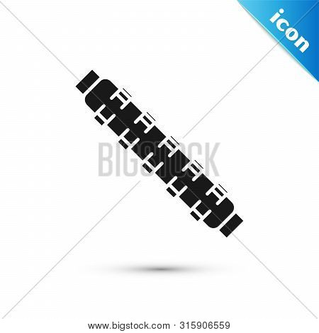 Black Hunting Cartridge Belt With Cartridges Icon Isolated On White Background. Bandolier Sign. Hunt
