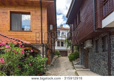 Sozopol, Bulgaria - August 10, 2018: Old Houses At Old Town Of Sozopol, Burgas Region, Bulgaria