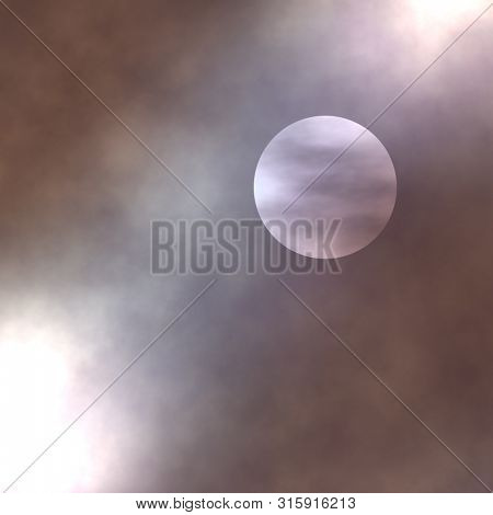 pale moon clouds background illustration